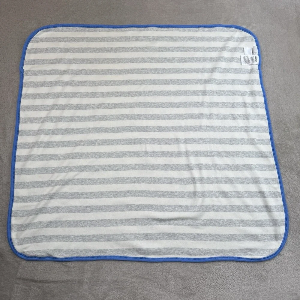 Starting Out Baby Blanket Blue Stripes Reversible Fire Truck NY America Flag